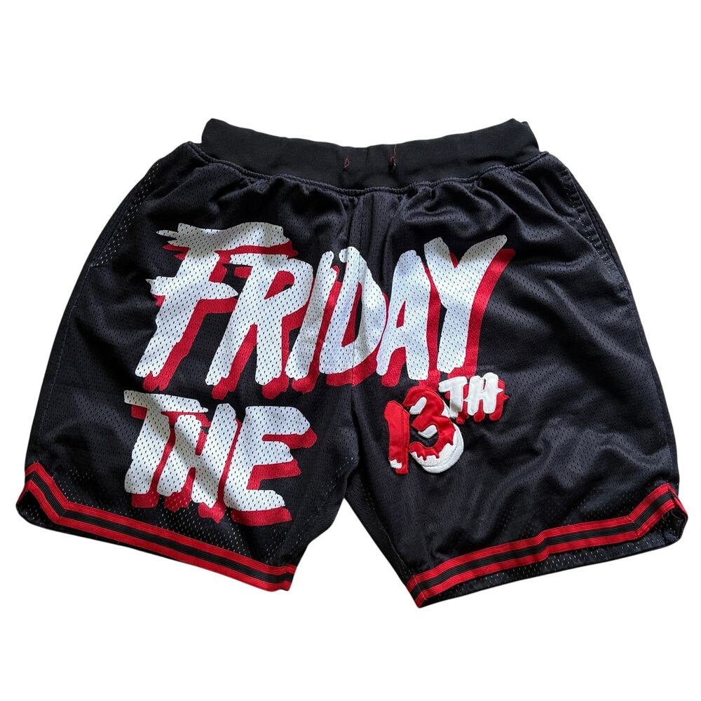 Headgear Classics Friday the 13th Mesh Embroidered Gym Shorts Men’s XL Horror